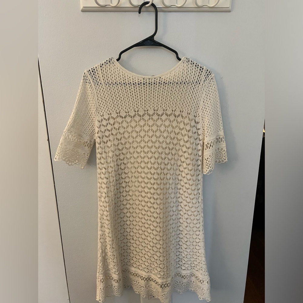 Zara, Size Medium, Cream Crochet Dress